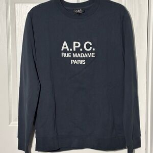 A.P.C. Men's Dark Navy Crewneck Sweater